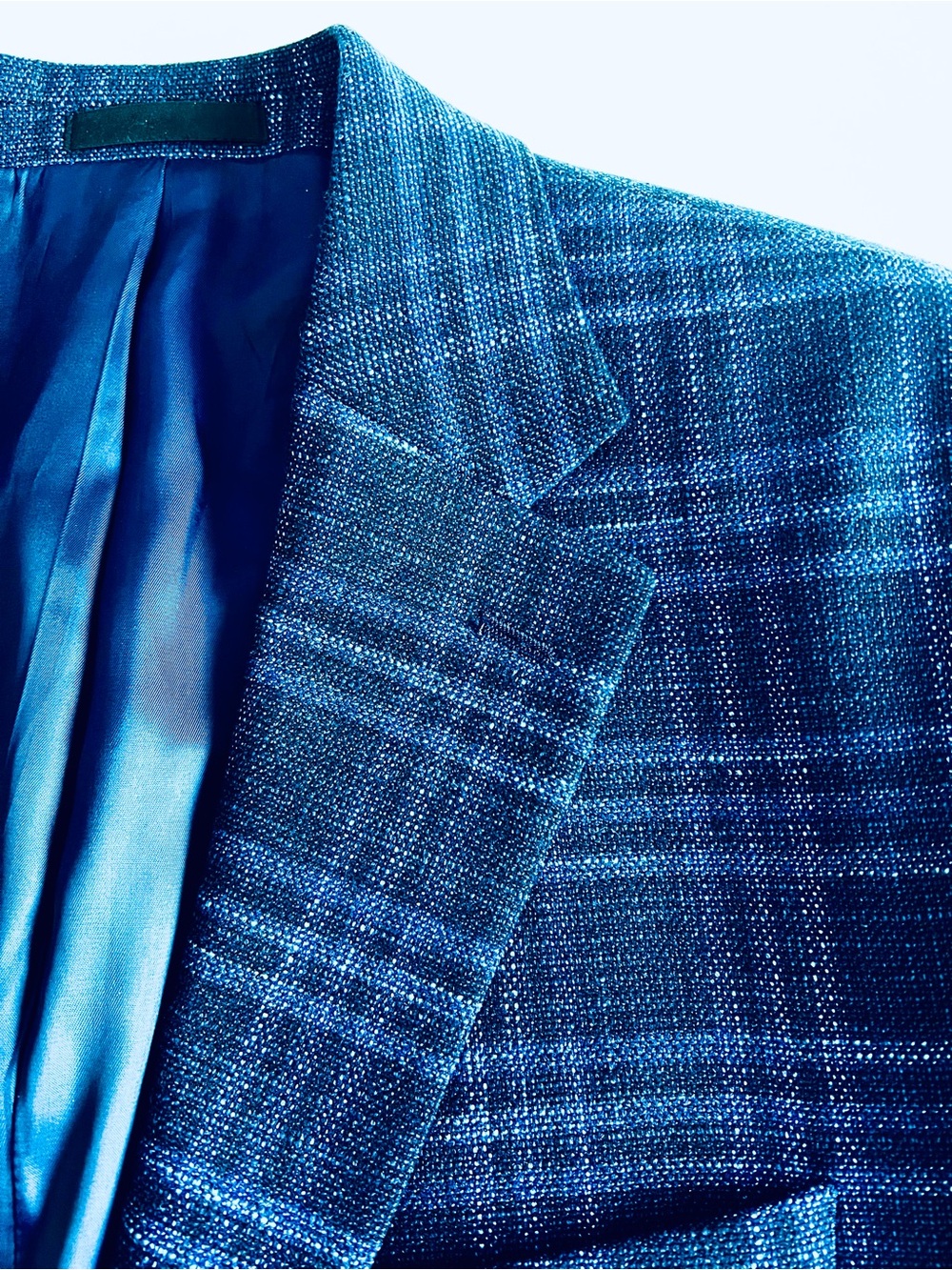 Smooth and Soft Michael Kors Navy and Light Blue Plaid Sport Coat